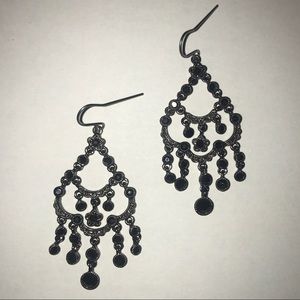 Black Chandelier Dangle Earrings